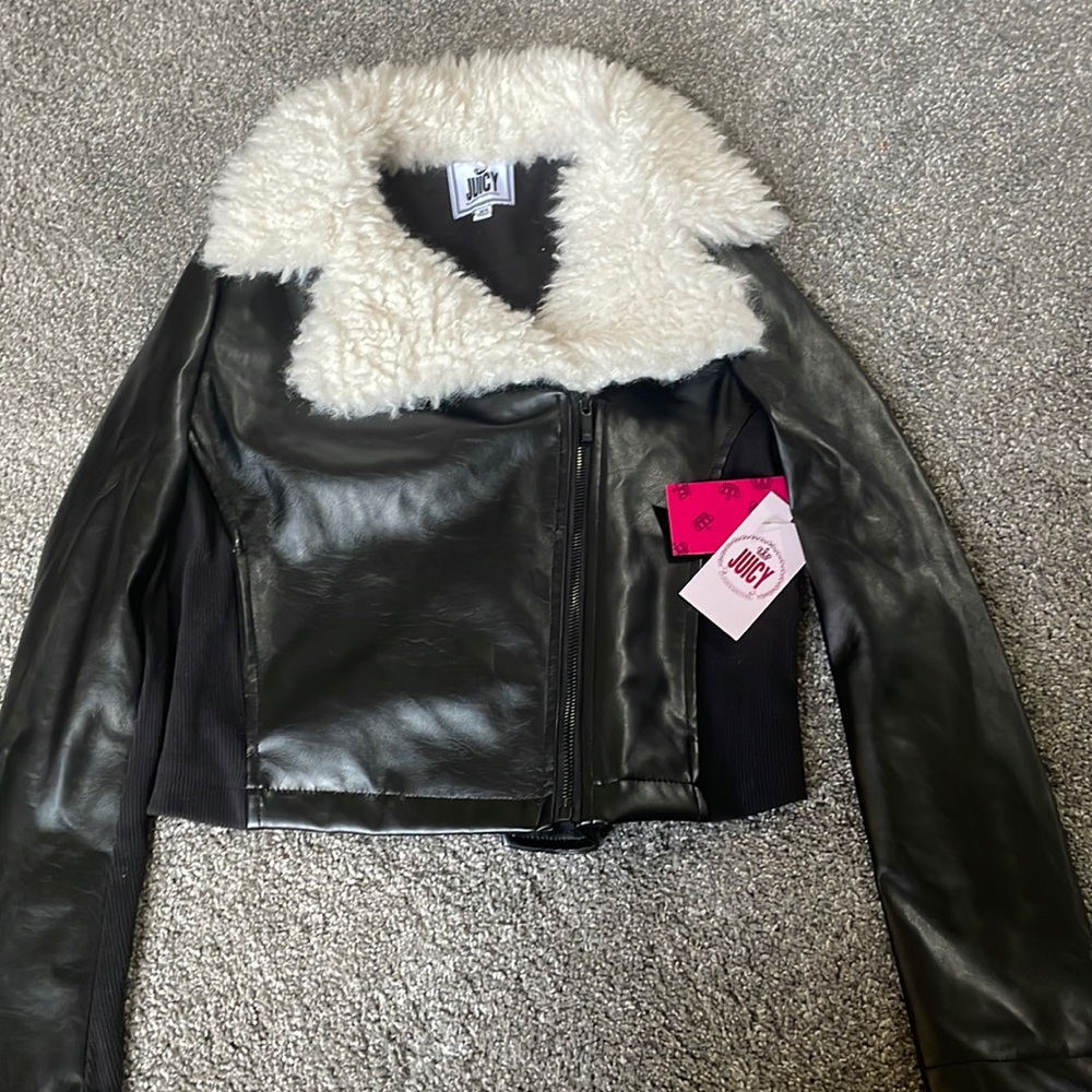Black Juicy couture leather jacket